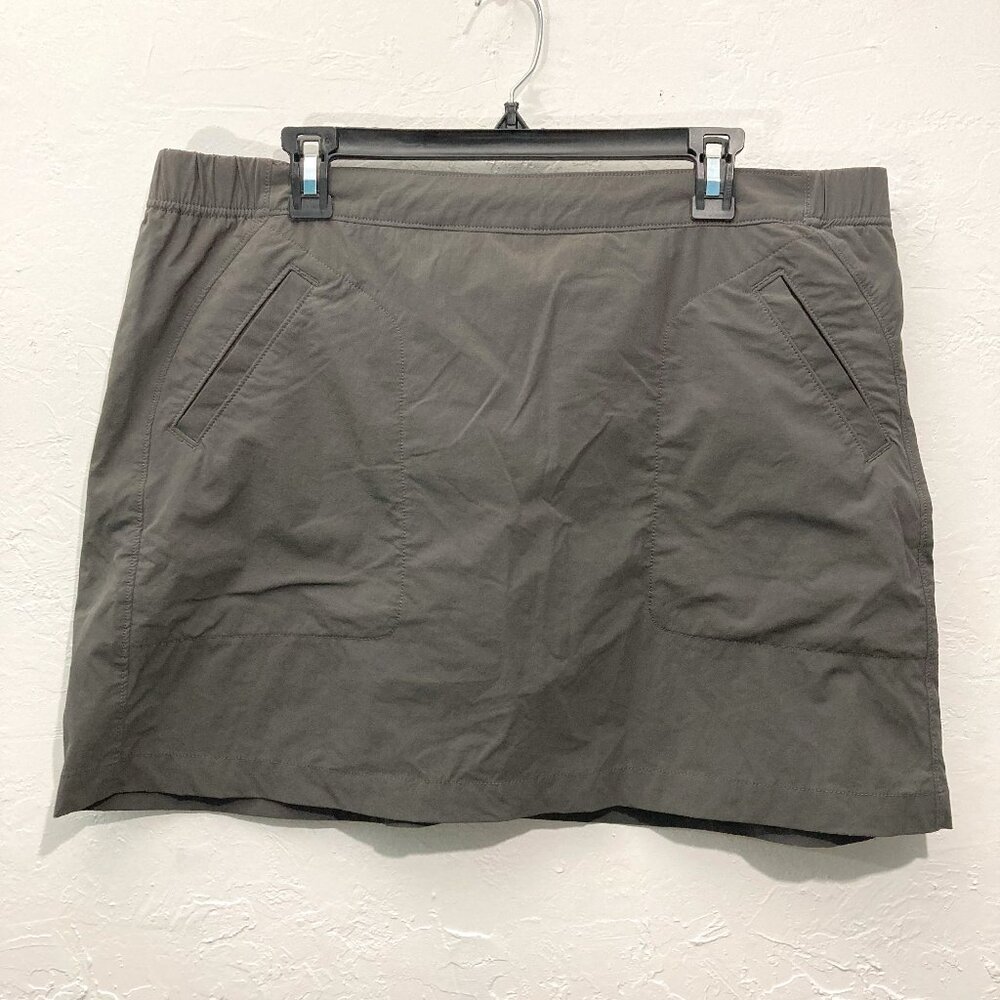 Woolrich Women’s Mini Hiking Skort Skirt Nylon Stretch Gray Pockets Zipper XL/TG